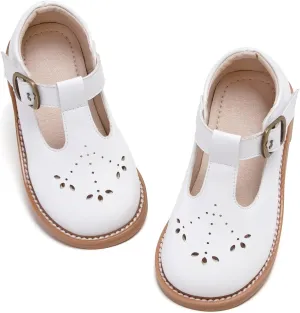 GINFIVE Toddler Girls Dress Shoes Little Kids Flats School Mary Janes Shoes