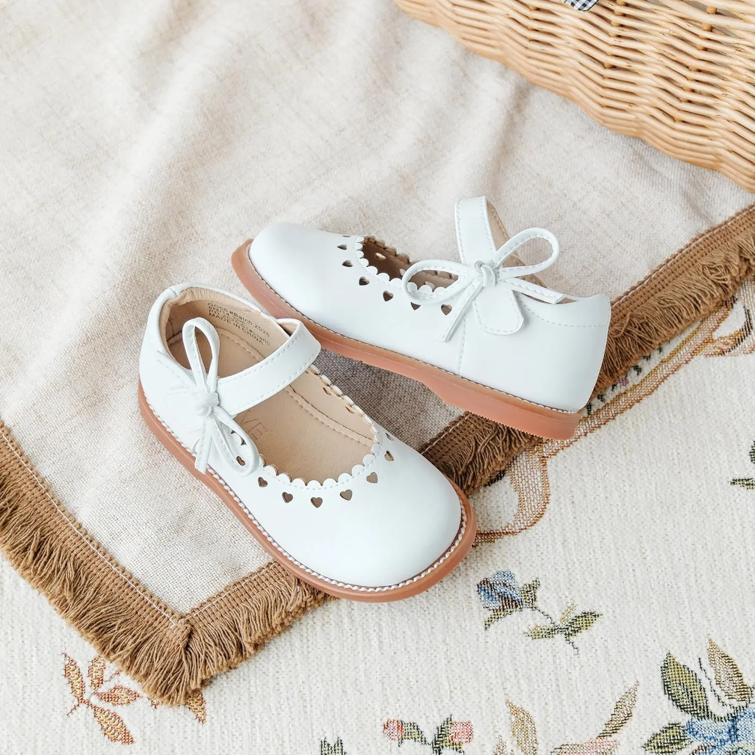 GINFIVE Toddler Girls Dress Shoes Little Kids Oxfords Flats School Mary Janes Shoes