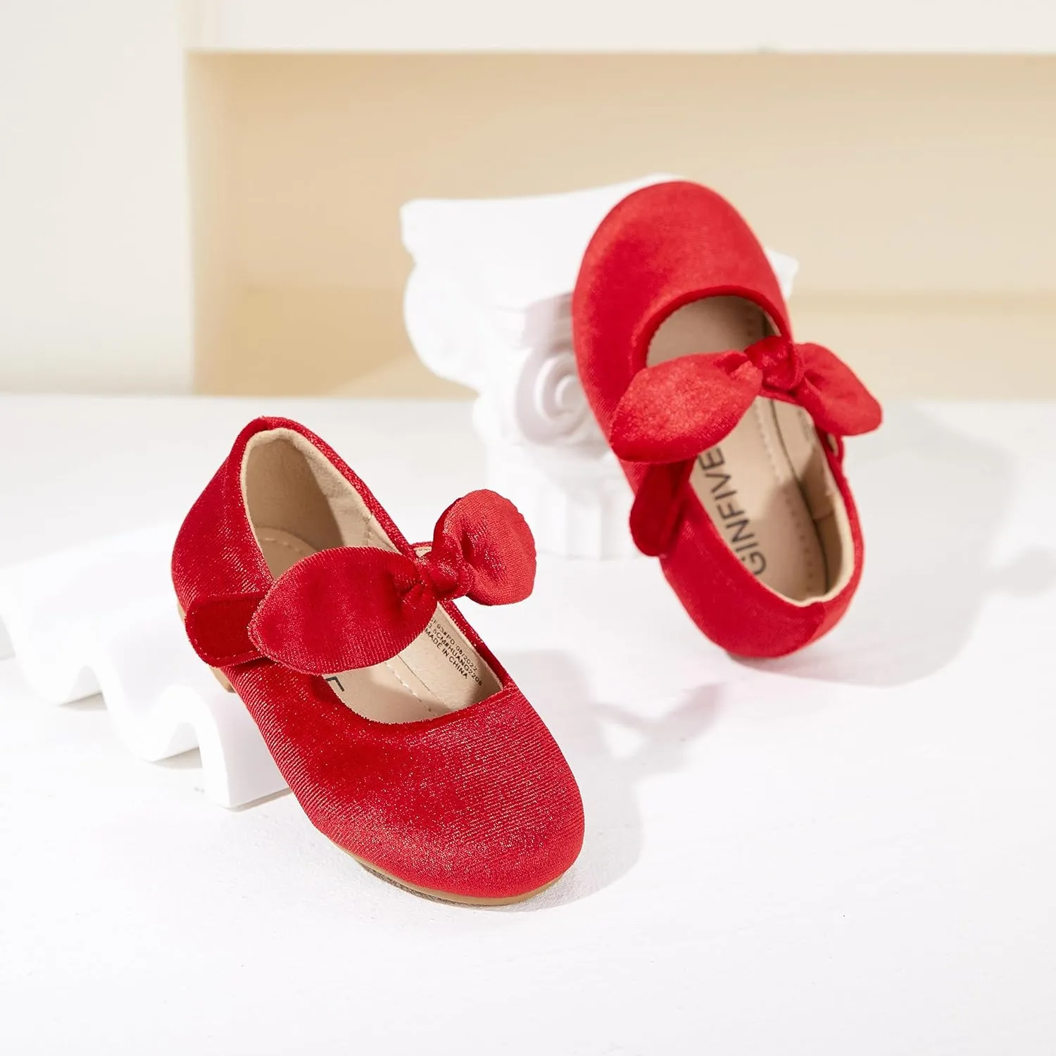 GINFIVE Toddler Girls Dress Shoes Mary Janes Ballerina Flats for Girls Shoes Toddler