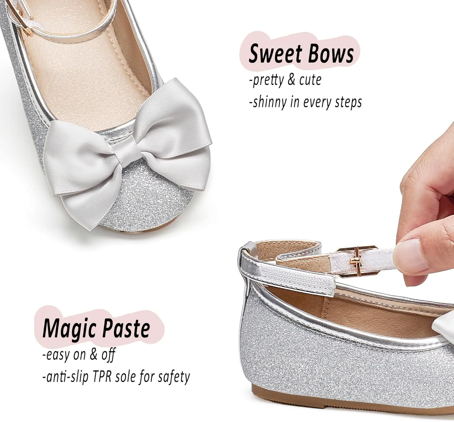 GINFIVE Toddler Girls Dress Shoes Mary Janes Ballerina Flats for Girls Shoes Toddler