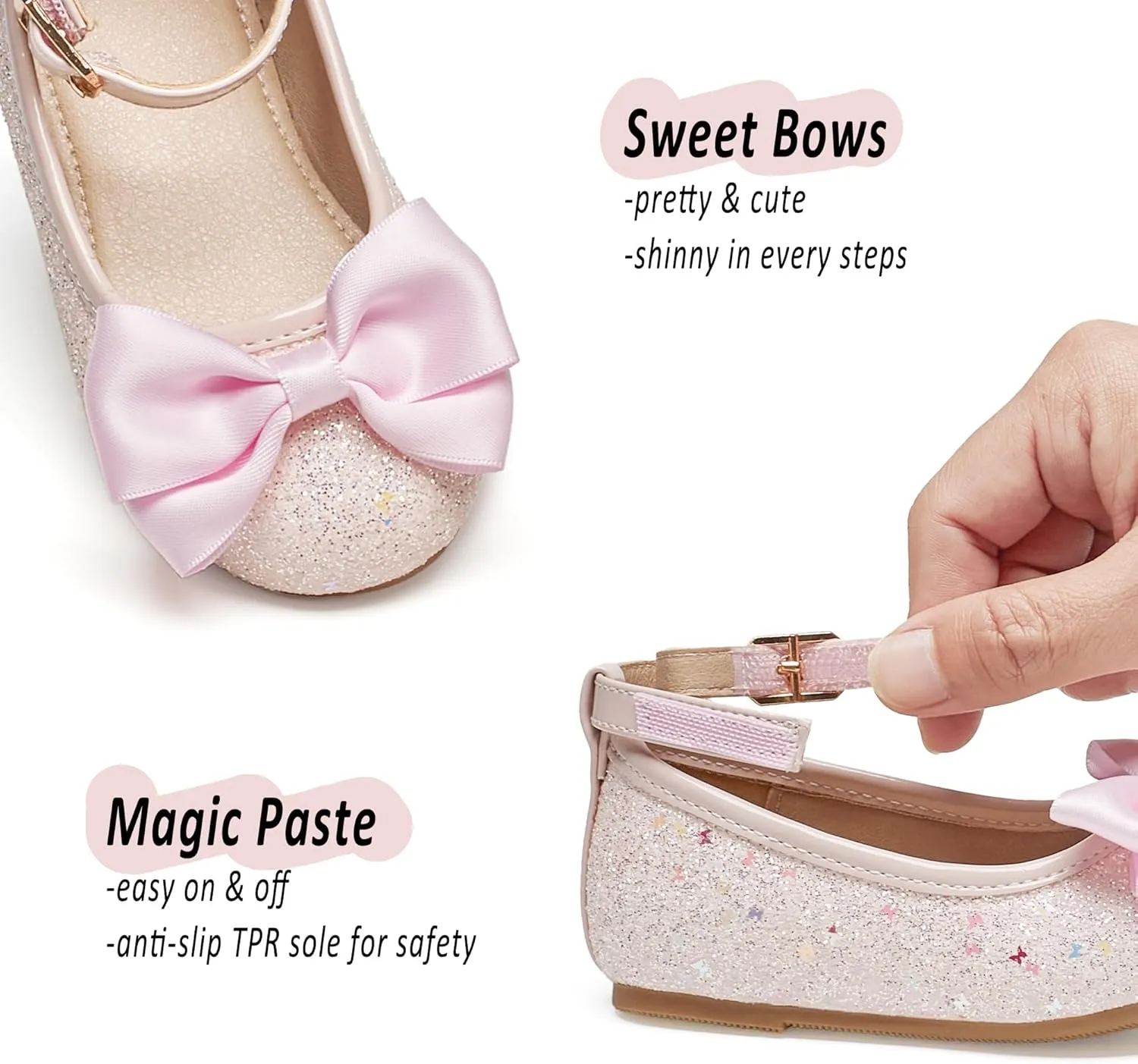 GINFIVE Toddler Girls Dress Shoes Mary Janes Ballerina Flats for Girls Shoes Toddler