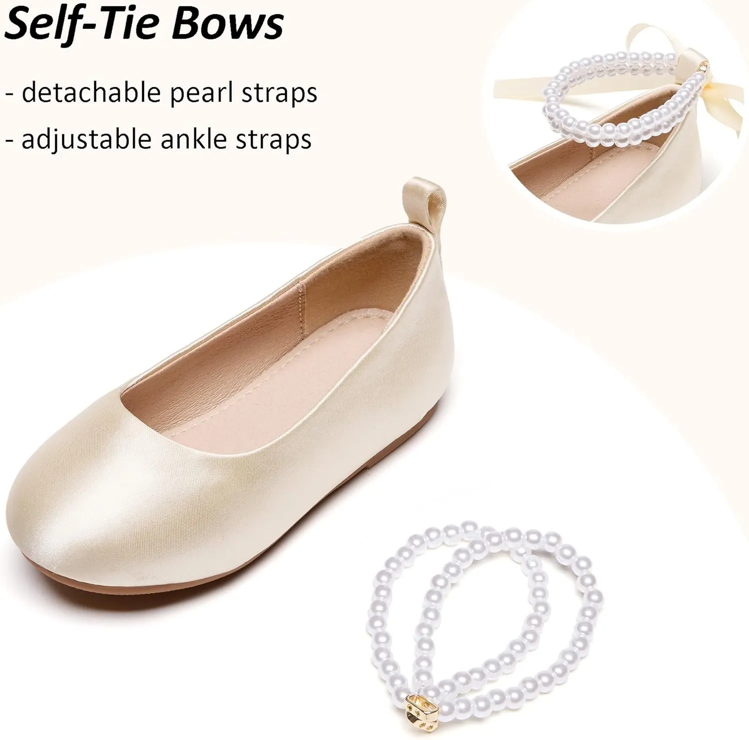 GINFIVE Toddler Girls Mary-Jane Little Girls Slip On Shoes Glitter Ballerina Flats Toddler