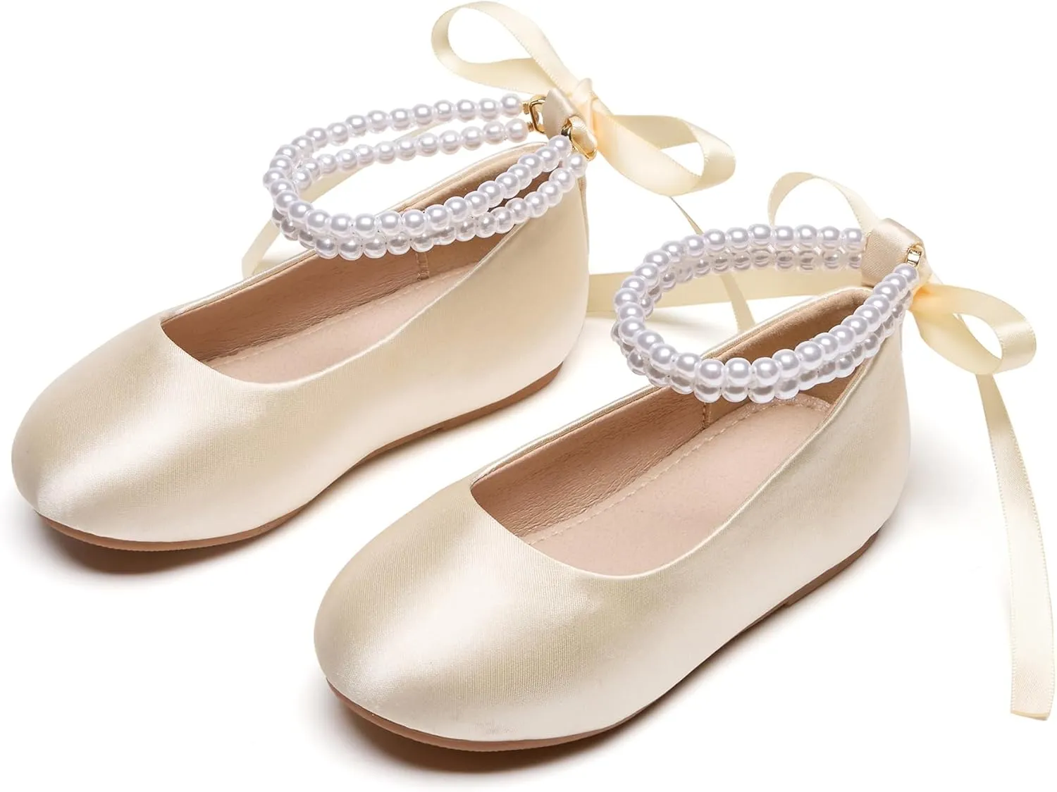 GINFIVE Toddler Girls Mary-Jane Little Girls Slip On Shoes Glitter Ballerina Flats Toddler