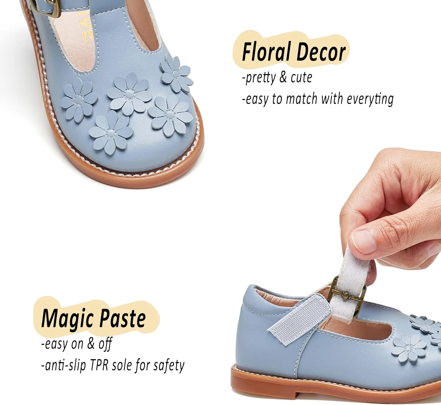 GINFIVE Toddler Little Girls Mary Janes Flats Girls Dress Shoes Kids Shoes