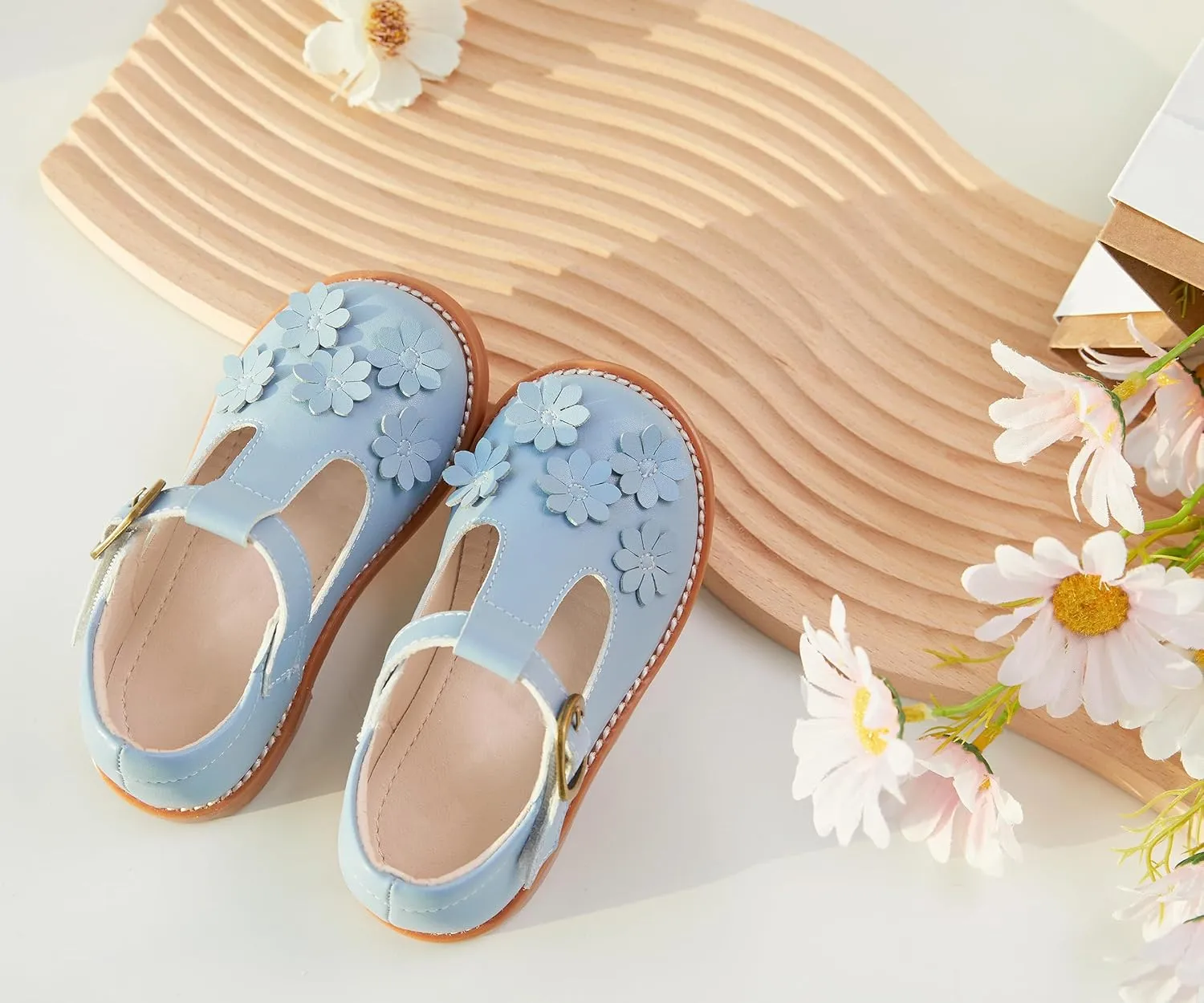 GINFIVE Toddler Little Girls Mary Janes Flats Girls Dress Shoes Kids Shoes