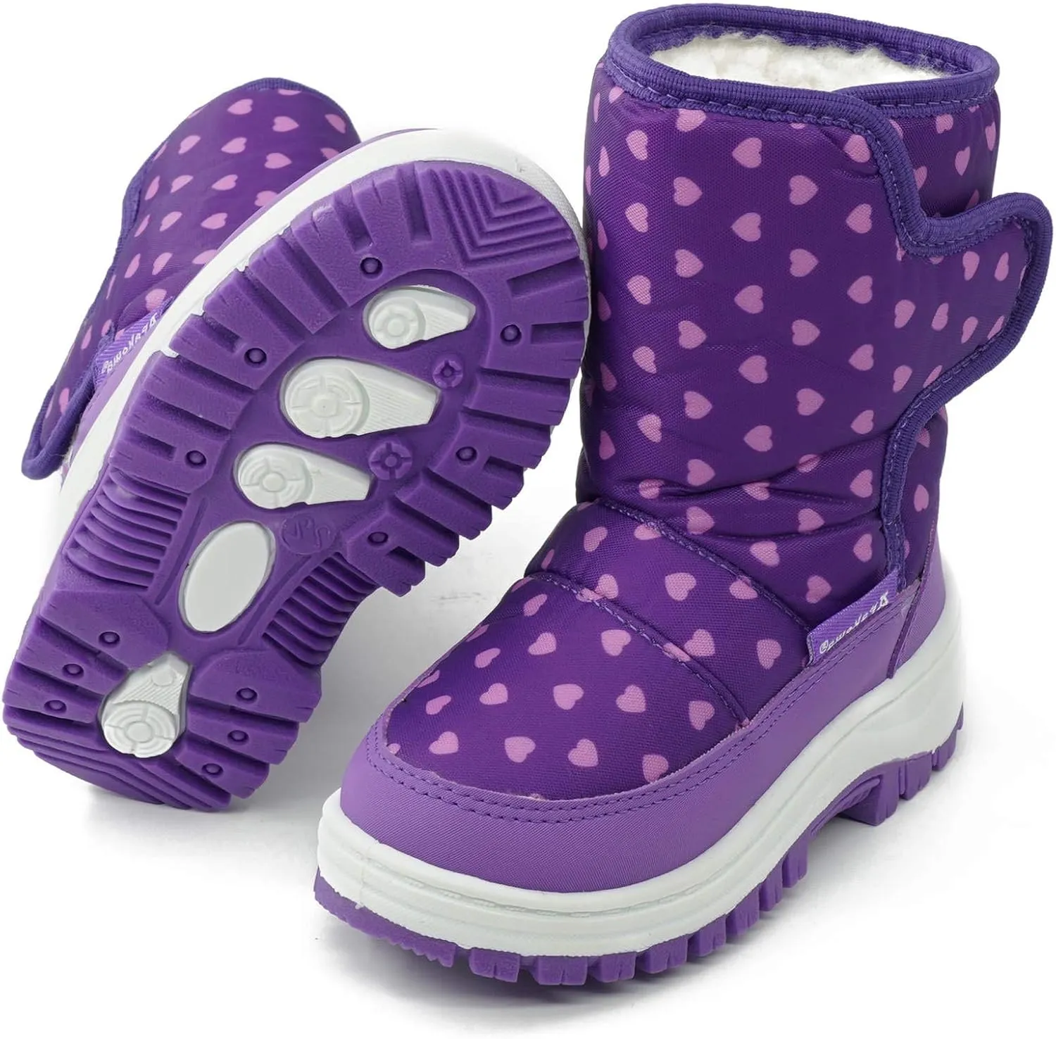 Girl snow boots for girls toddler little kid size Cold Weather Winter Warm Waterproof Outdoor Warm Faux Fur Lined Shoes (Toddler/Little Kid)