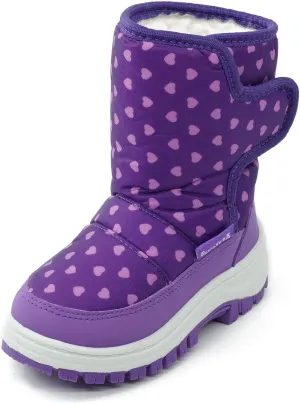 Girl snow boots for girls toddler little kid size Cold Weather Winter Warm Waterproof Outdoor Warm Faux Fur Lined Shoes (Toddler/Little Kid)