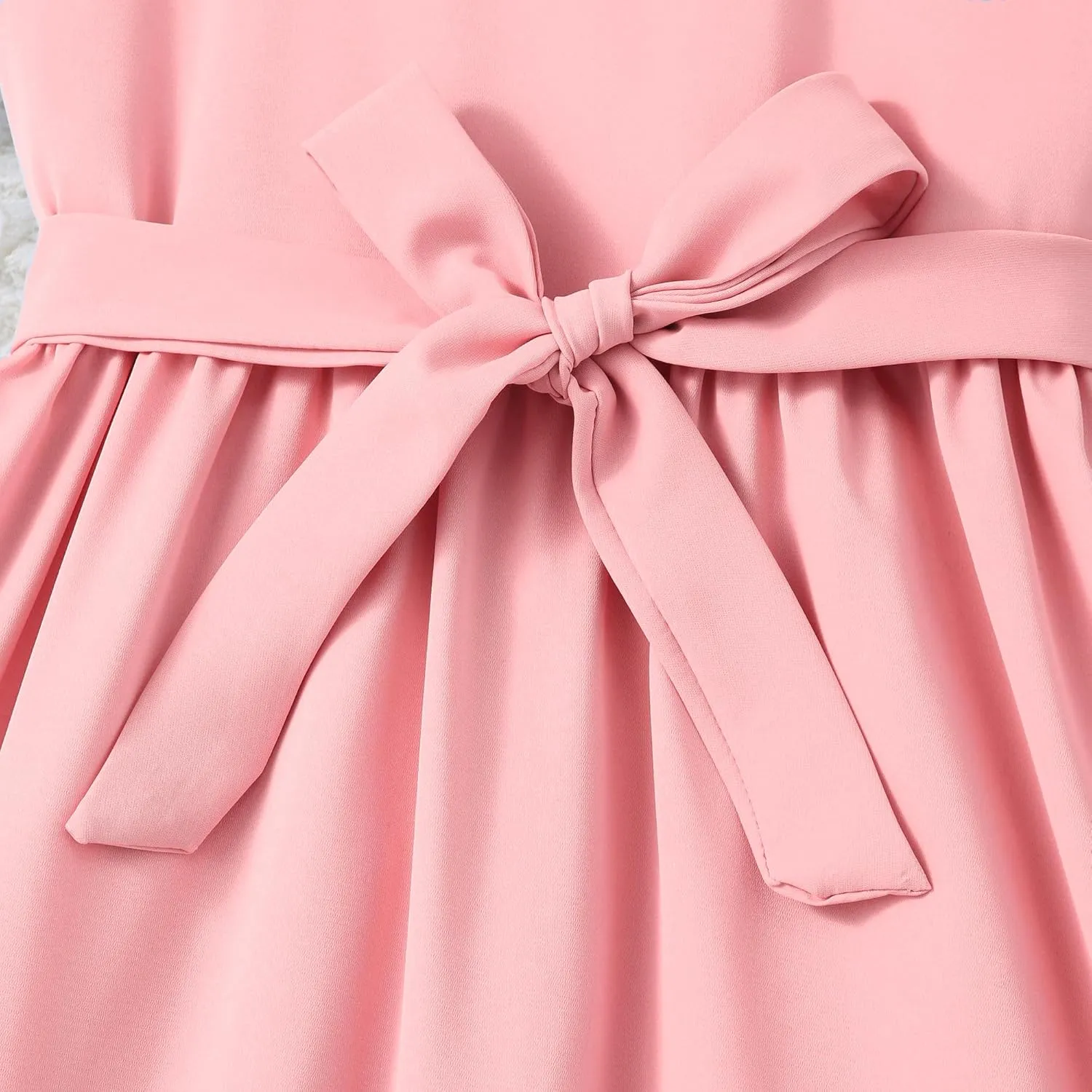 Girls Dresses Double Layer Ruffle Sleeve Dress Casual Summer Elegant A-Line Flowy Dresses 6-14 Years