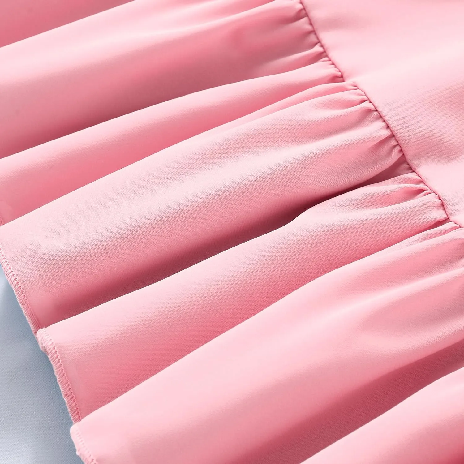 Girls Dresses Double Layer Ruffle Sleeve Dress Casual Summer Elegant A-Line Flowy Dresses 6-14 Years