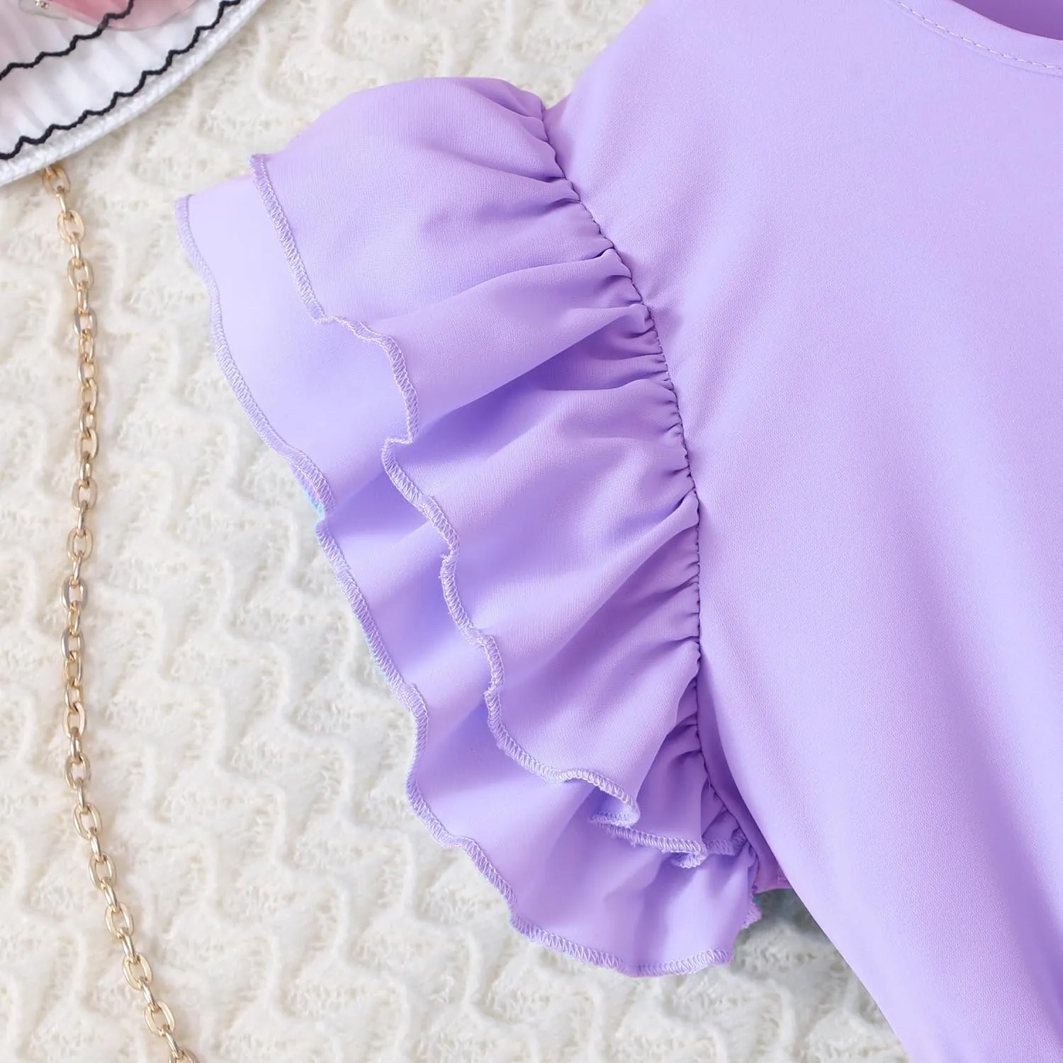 Girls Dresses Double Layer Ruffle Sleeve Dress Casual Summer Elegant A-Line Flowy Dresses 6-14 Years