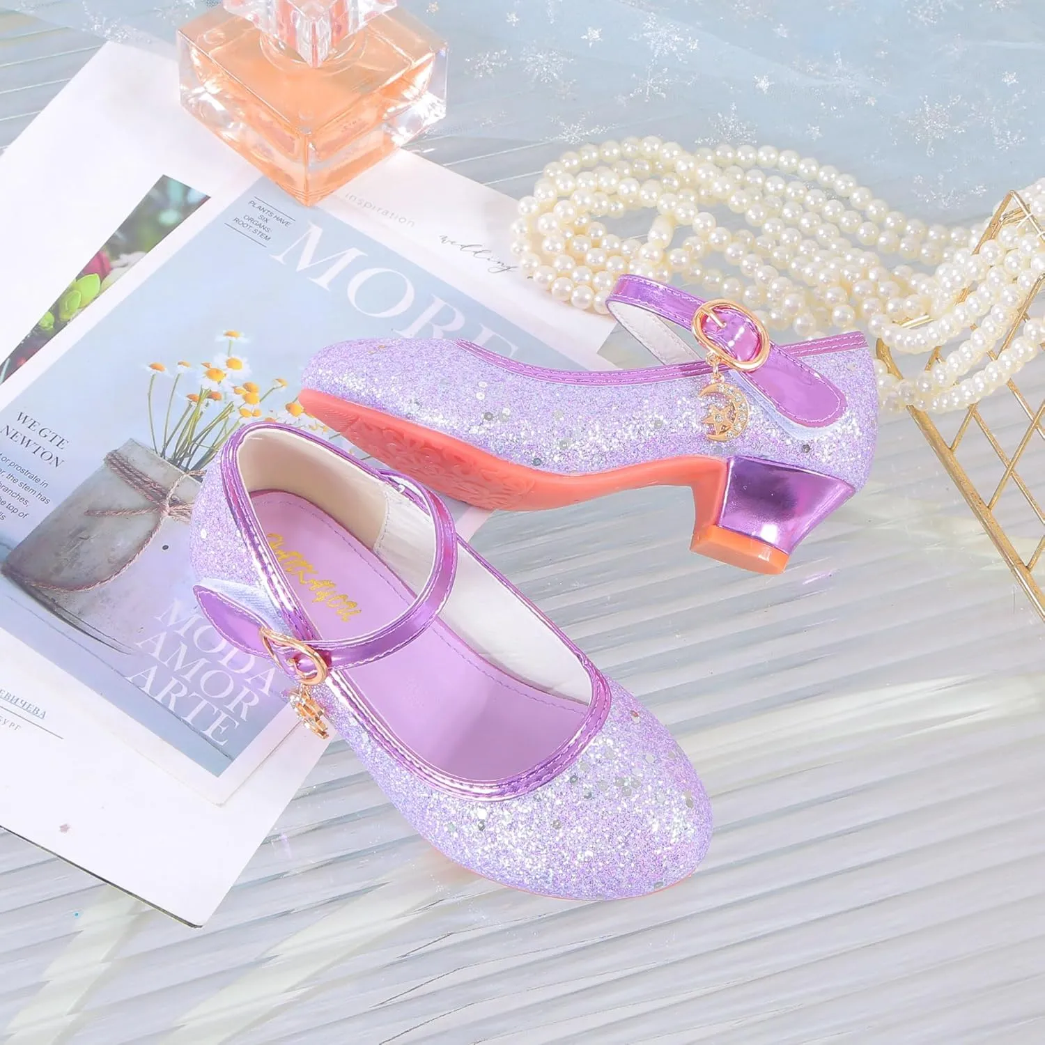 Girls Flats Sparkle Party Mary Jane Princess Dress Shoes