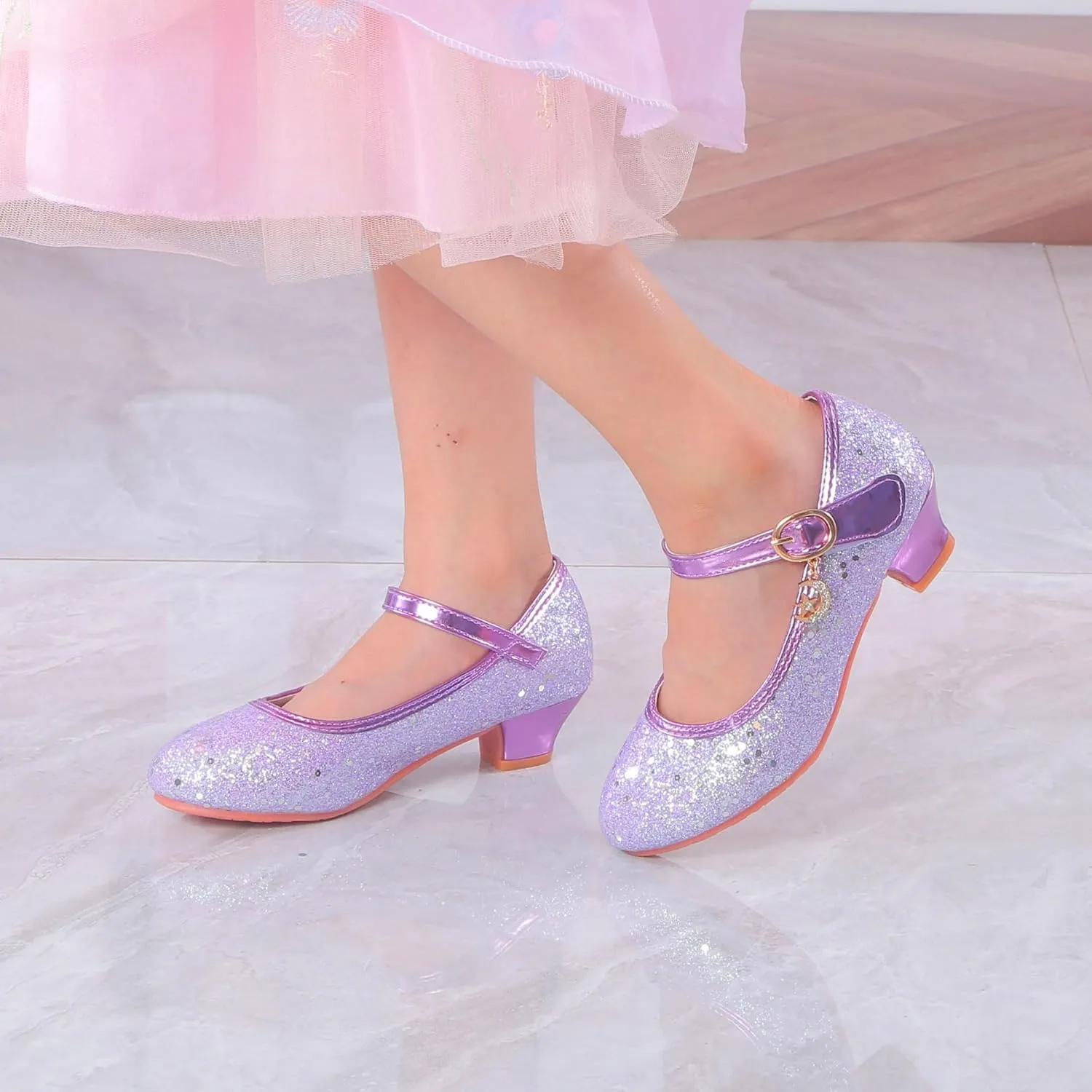 Girls Flats Sparkle Party Mary Jane Princess Dress Shoes