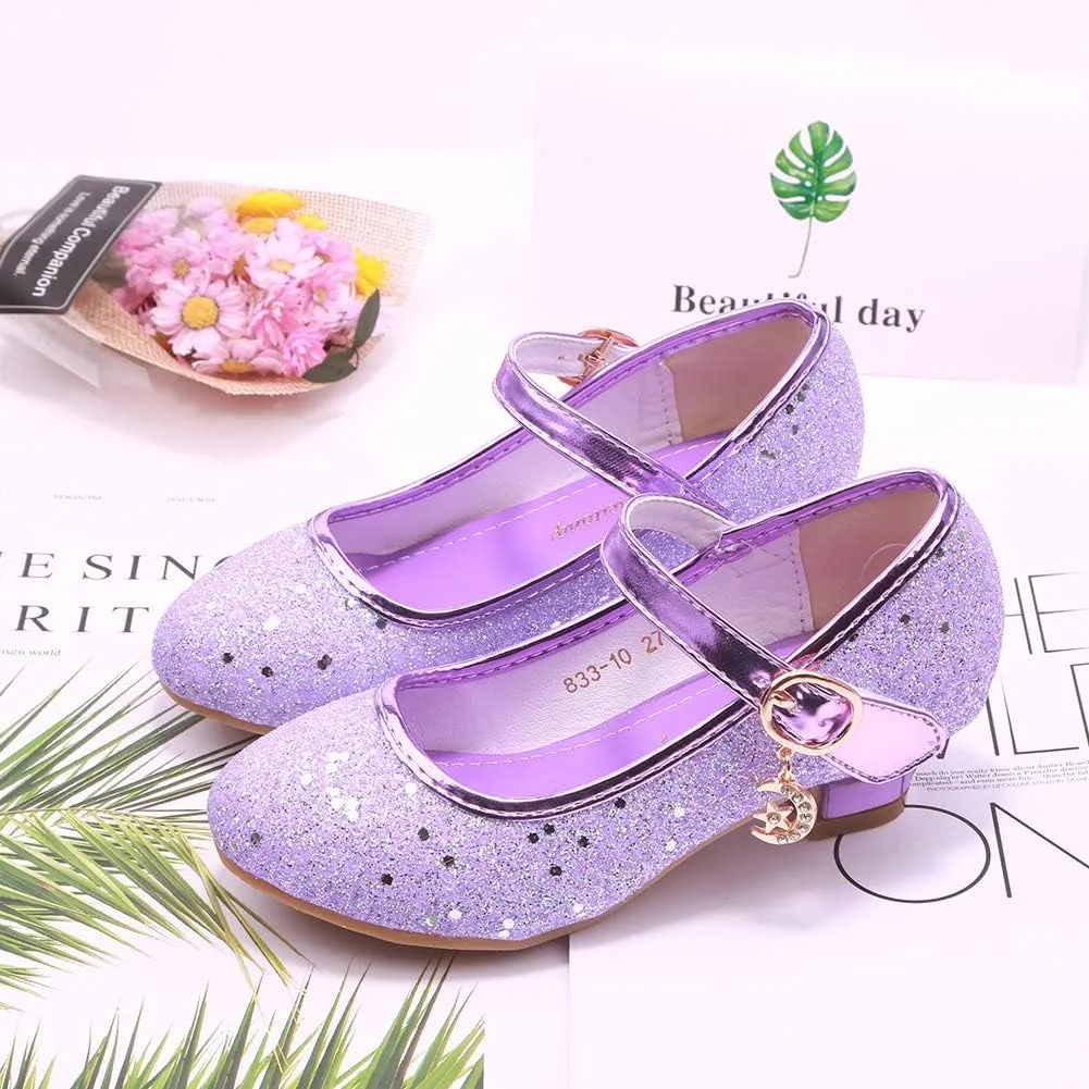 Girls Flats Sparkle Party Mary Jane Princess Dress Shoes