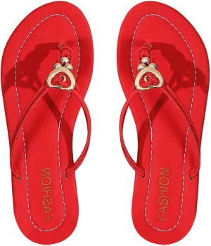 GORGLITTER Women's Summer Beach Flip Flops Ring Linked Beaded Slide Thong Flat Sandals