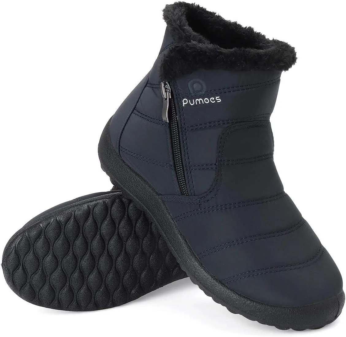 gracosy Warm Snow Boots Outdoor for Women, Winter Warm Boots Women Anti-Slip Winter Bootie Fur Lined Warm Ankle Boots Waterproof Slip on Outdoor Shoes