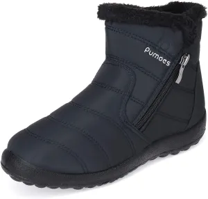 gracosy Warm Snow Boots Outdoor for Women, Winter Warm Boots Women Anti-Slip Winter Bootie Fur Lined Warm Ankle Boots Waterproof Slip on Outdoor Shoes