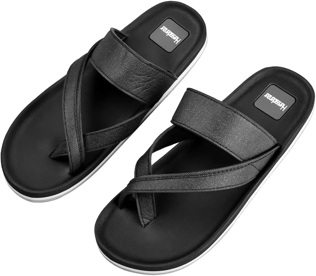 Harssidanzar Flip Flops For Mens,Classical Thong Footbed Sandals Lightweight Beach Sandals KM236US
