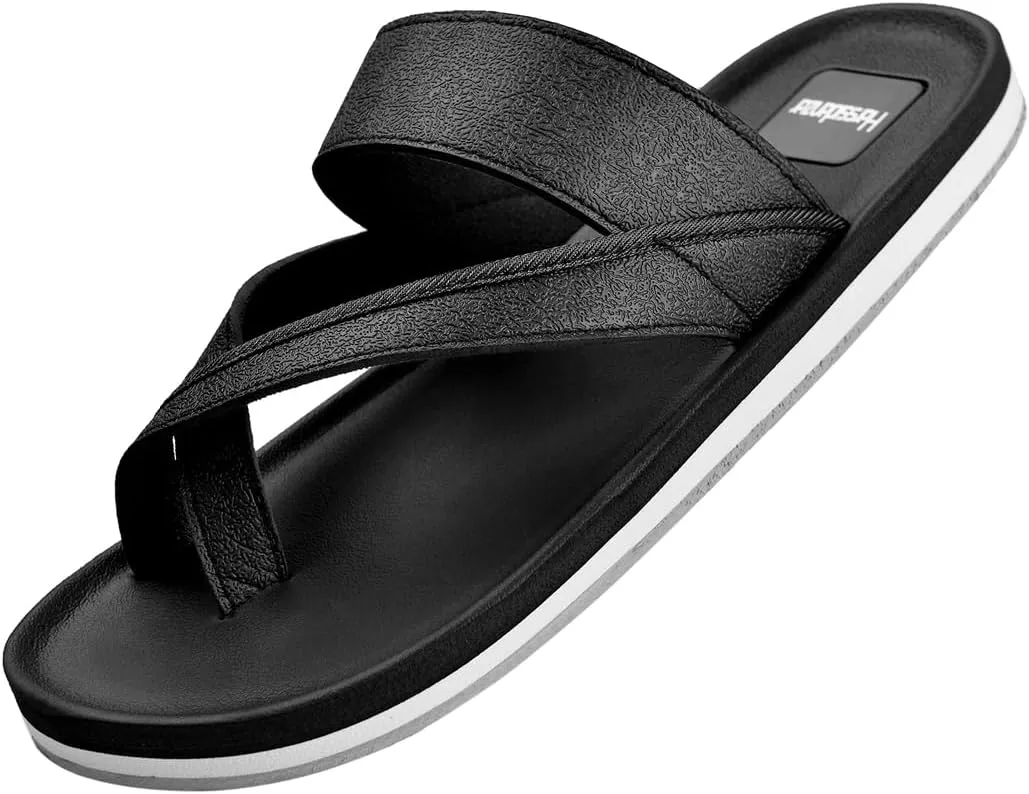 Harssidanzar Flip Flops For Mens,Classical Thong Footbed Sandals Lightweight Beach Sandals KM236US