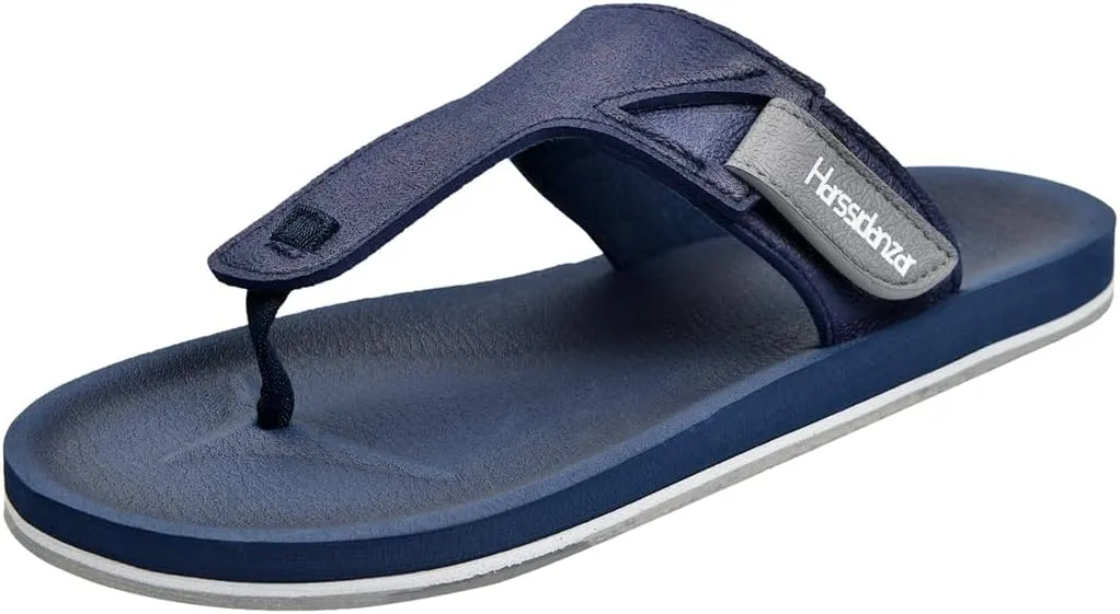 Harssidanzar Men Flip-Flops Flat Indoor Outdoor Summer Beach Thong Slip on Sandals KM235US
