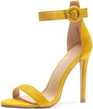 Herstyle Charming Women’s Heeled Dress Sandals Open Toe Ankle Strap High Stiletto Wedding Party Pump Shoes