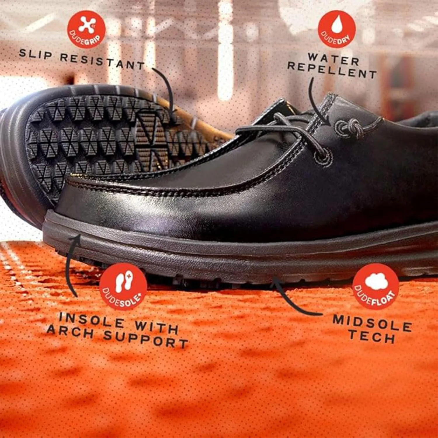HEYDUDE Sirocco Alta Work CE, Men’s Shoes, Work Sneakers, Light-Weight, Water Repellent & Slip Resistant
