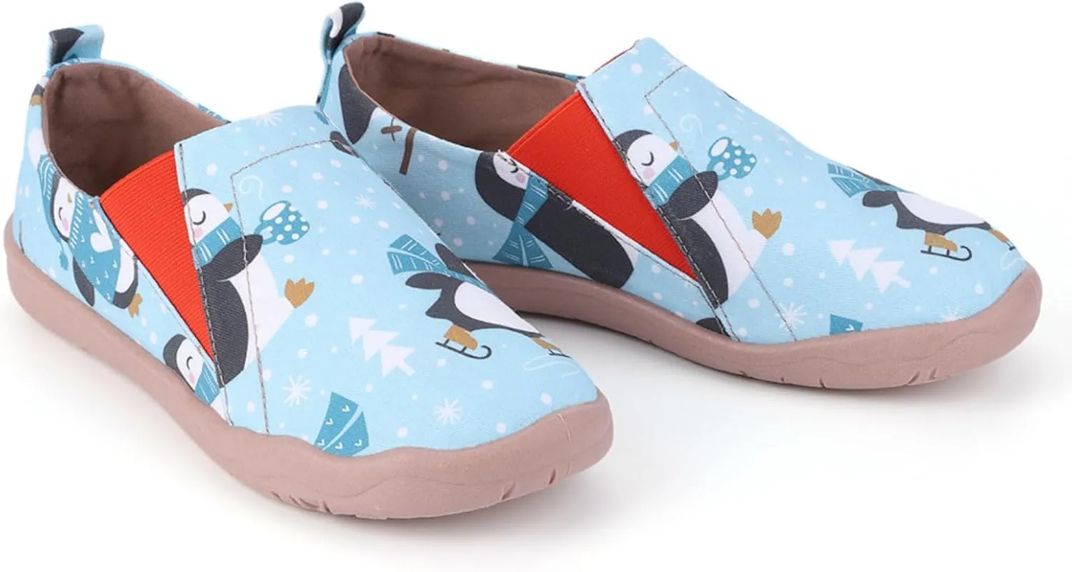 HiGropcore Women's Art Painted Casual Loafers Slip On Canvas Walking Shoes Comfortable Lightweight Ladies Travel Shoes