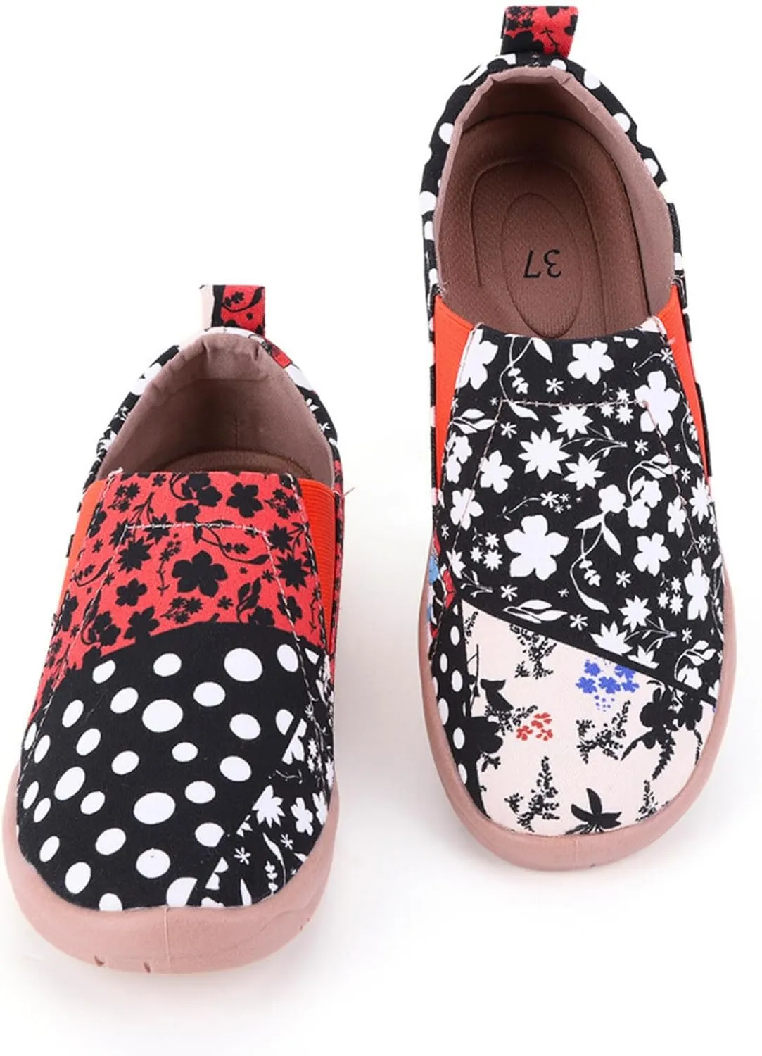 HiGropcore Women's Art Painted Casual Loafers Slip On Canvas Walking Shoes Comfortable Lightweight Ladies Travel Shoes