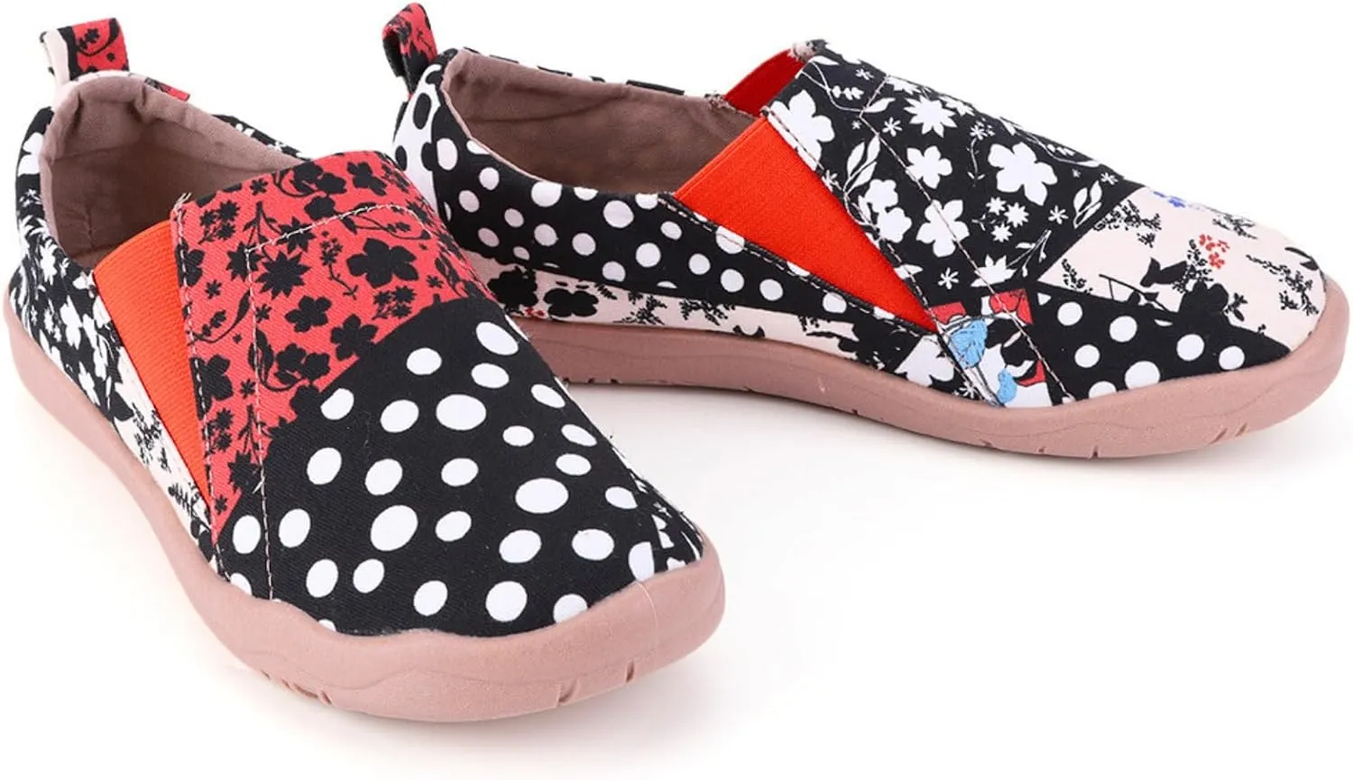 HiGropcore Women's Art Painted Casual Loafers Slip On Canvas Walking Shoes Comfortable Lightweight Ladies Travel Shoes