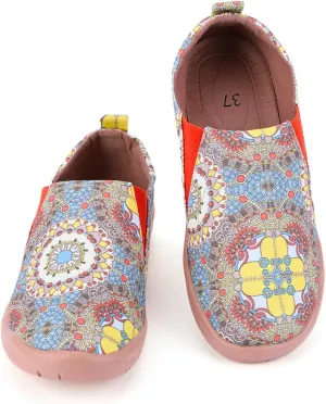 HiGropcore Women's Art Painted Casual Loafers Slip On Canvas Walking Shoes Comfortable Lightweight Ladies Travel Shoes