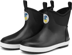 HISEA Kid's Deck Boots Waterproof Lightweight Ankle Rain Boots for Boys Girls Rubber Boots Non-slip Child Rain Shoes