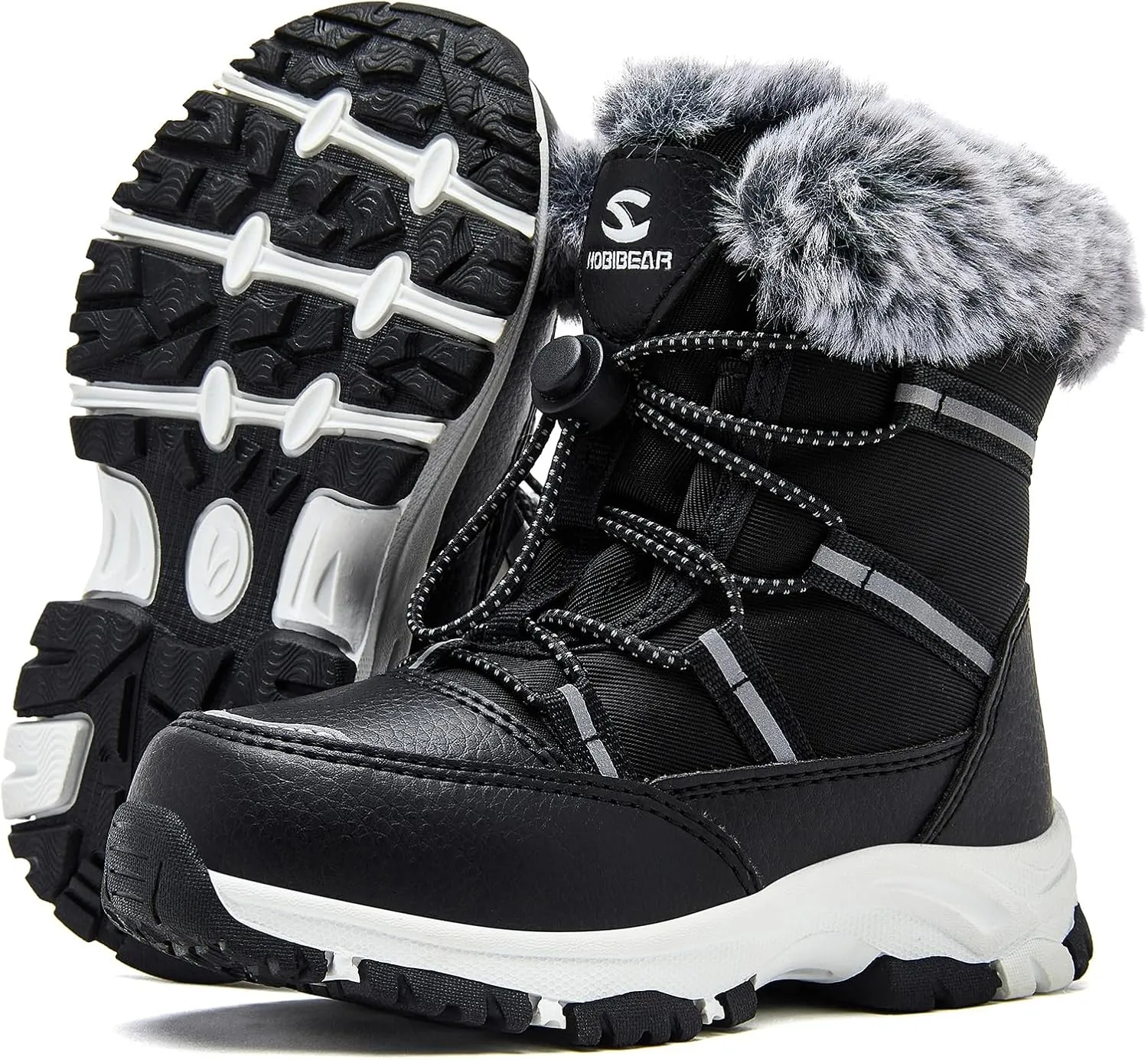 HOBIBEAR Boys Girls Toddler Snow Boots Waterproof Slip Resistant Outdoor Winter Boot Shoes(Toddler/Little Kids/Big Kids)