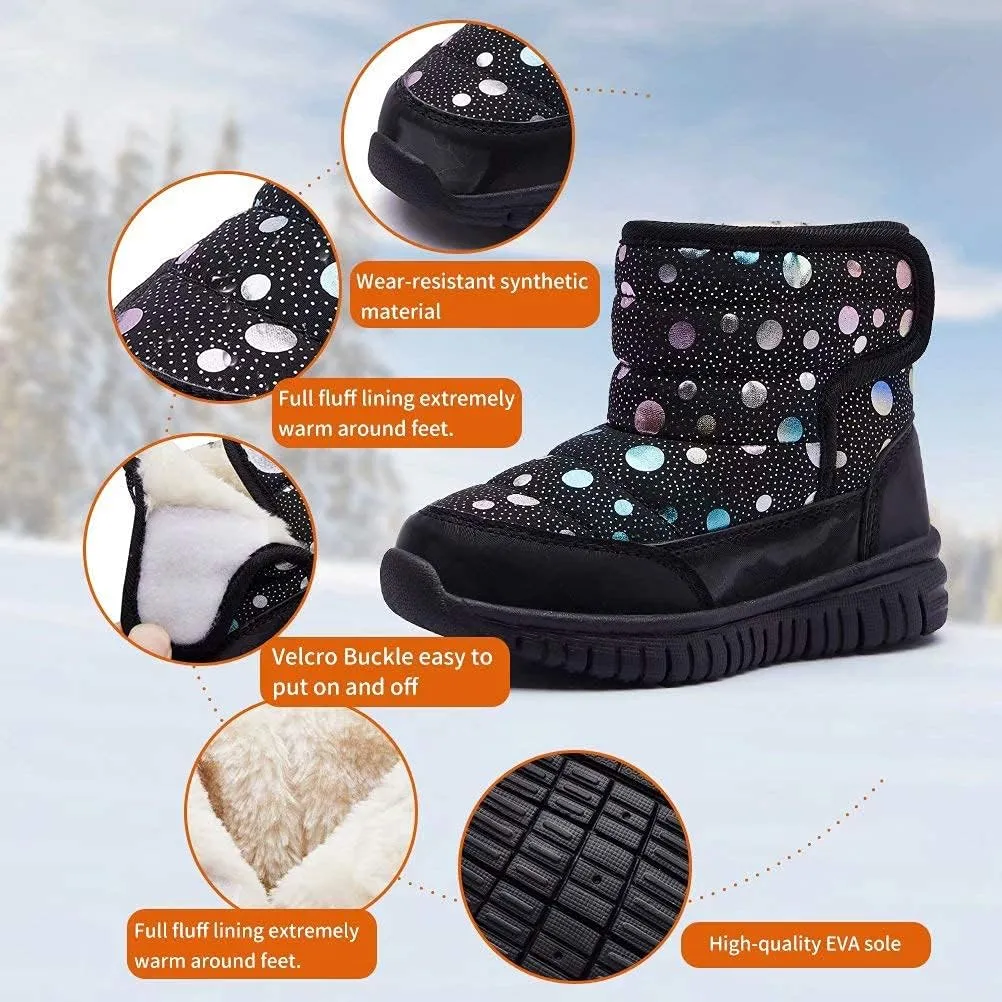 HOBIBEAR Boys Girls Toddler Snow Boots Waterproof Slip Resistant Outdoor Winter Shoes(Toddler/Little Kids/Big Kids)