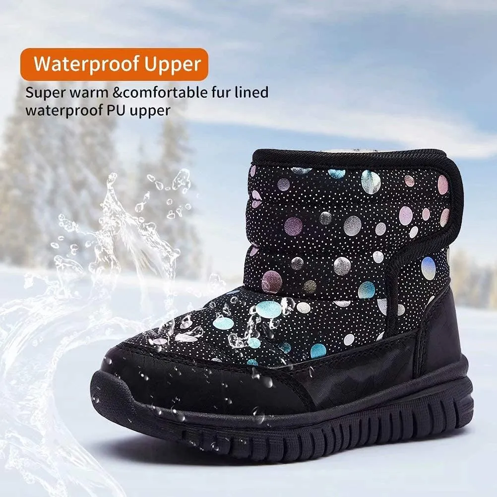 HOBIBEAR Boys Girls Toddler Snow Boots Waterproof Slip Resistant Outdoor Winter Shoes(Toddler/Little Kids/Big Kids)