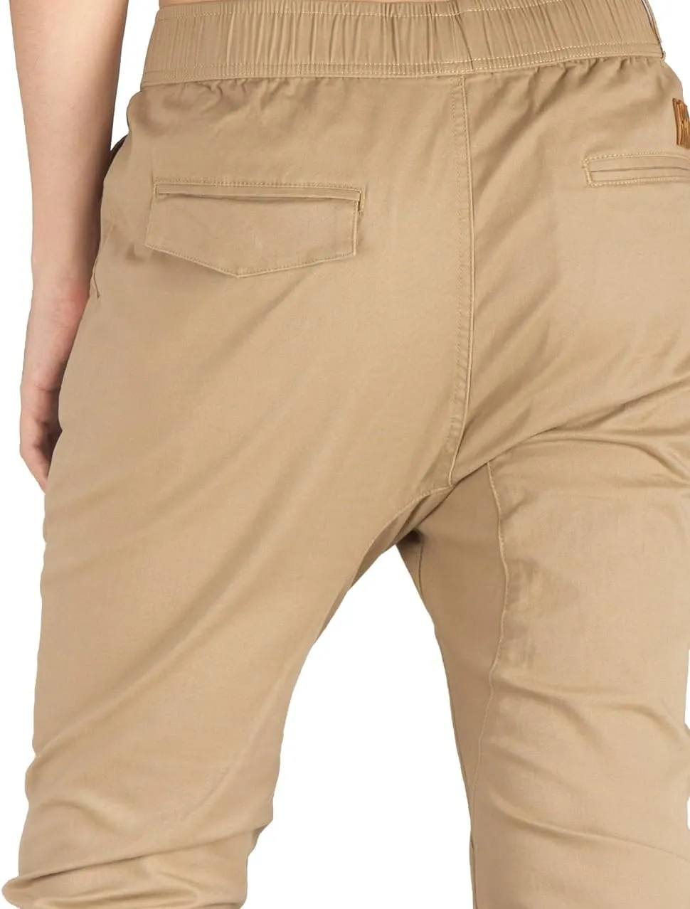 ITALYMORN Khaki Chino Joggers for Men Twill Stretch Casual Pants with Pockets