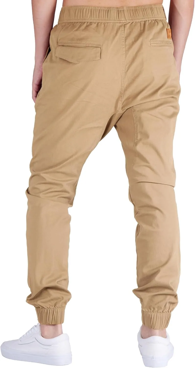 ITALYMORN Khaki Chino Joggers for Men Twill Stretch Casual Pants with Pockets