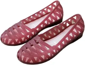 Jelly Mesh Ballet Flats for Women Clear Jelly Sandals Slip On Loafers Breathable - Comfortable Walking Lightweight Running Beach Travel Cruise Vacation Summer Standing All Day Trendy No Slip Causal
