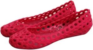 Jelly Mesh Ballet Flats for Women Jelly Sandals Woven Hollow Water Slides Slip on Loafers No Slip Lightweight Breathable Low Top Cute Ballerina Dress Shoes Beach Party Cruise Vacation Office Business