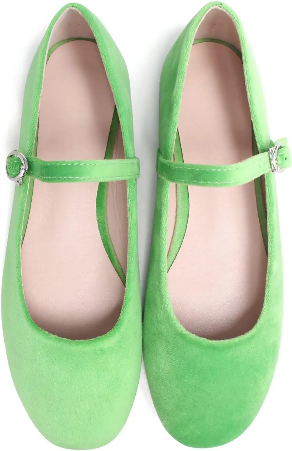 JiangWei Shu Round Toe Flats Dress Mary Jane Shoes Ankle Strap Ballet Flats Comfortable Casual Flats