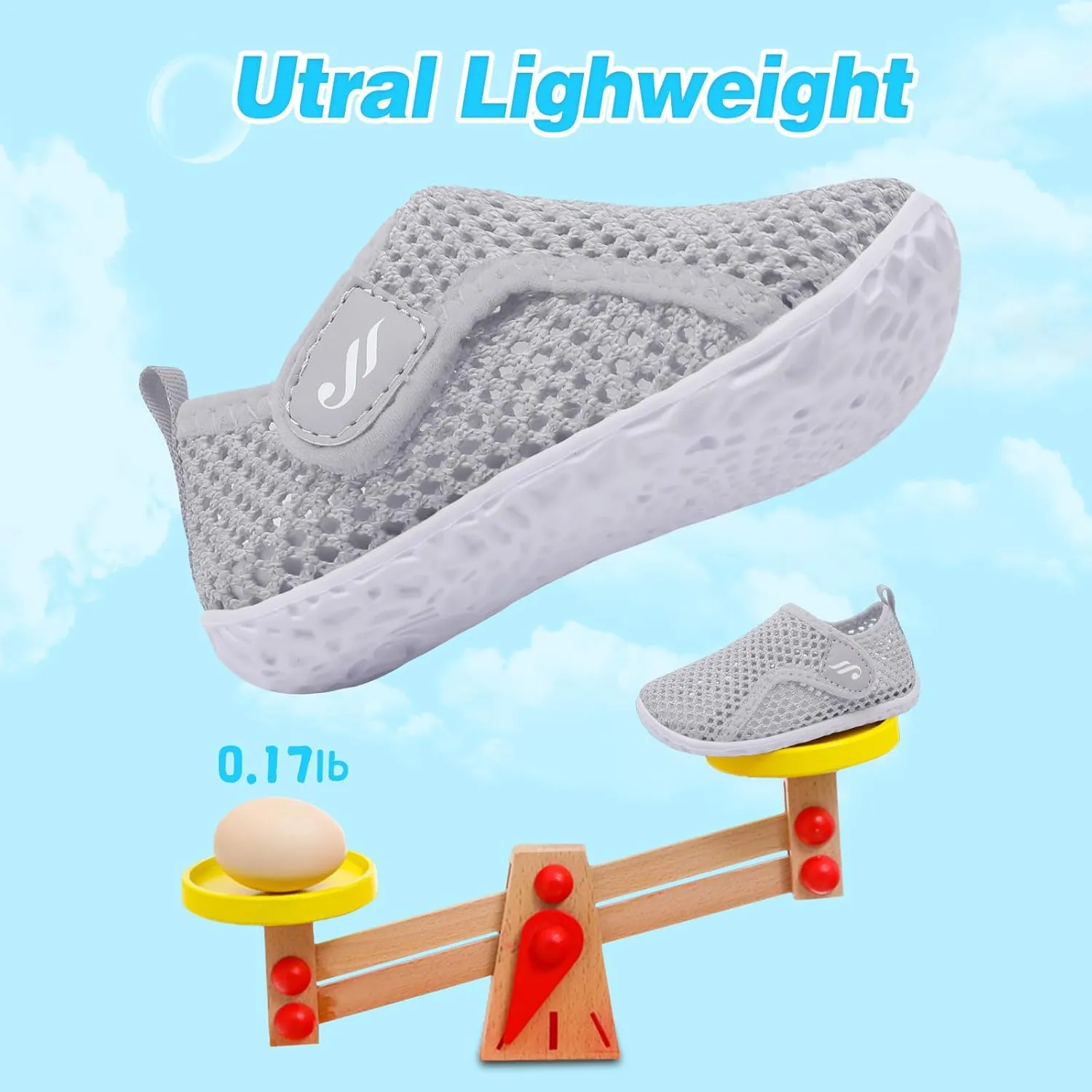 JIASUQI Baby Boys Girls Barefoot Swim Pool Water Shoes Beach Walking Sandals Athletic Sneakers