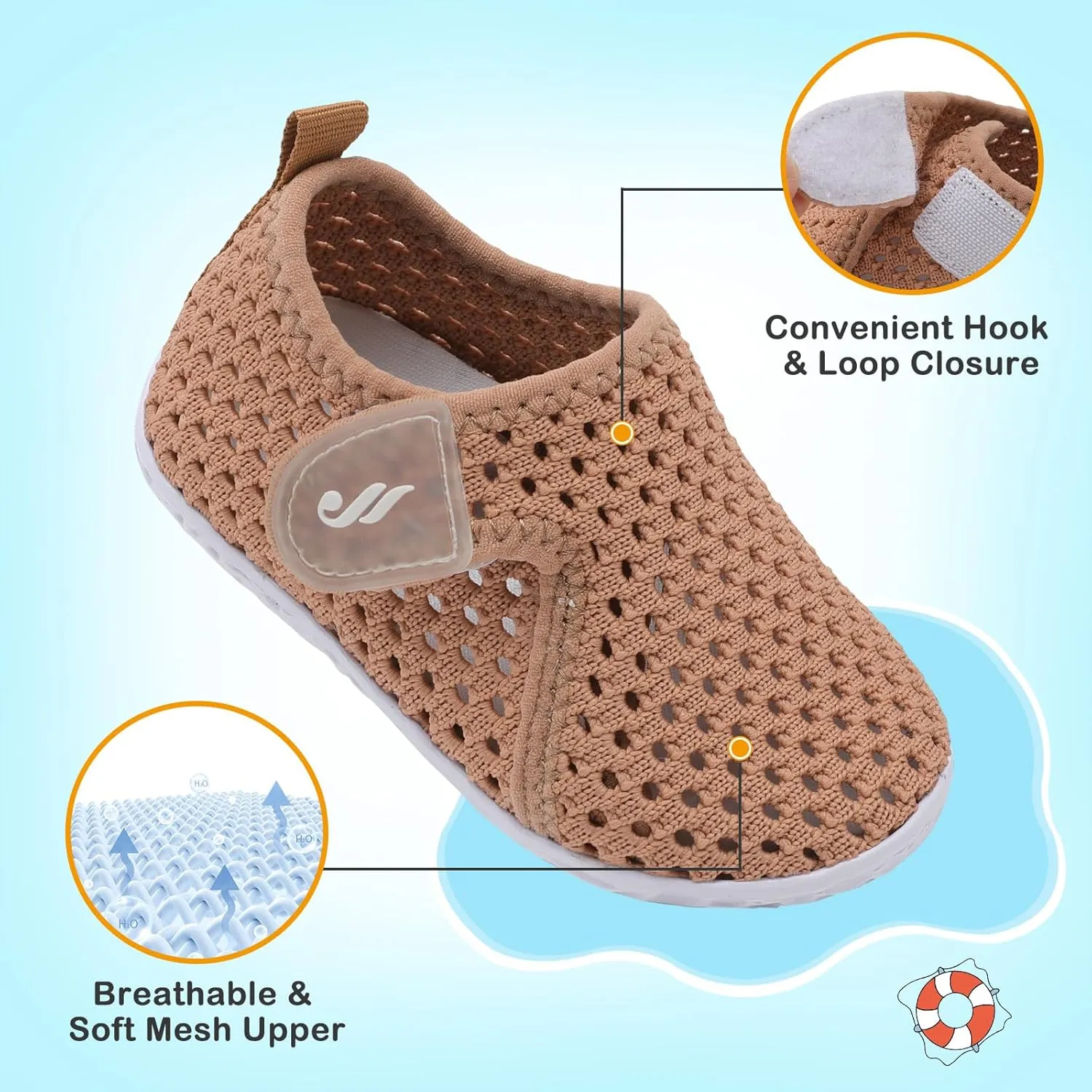 JIASUQI Baby Boys Girls Barefoot Swim Pool Water Shoes Beach Walking Sandals Athletic Sneakers