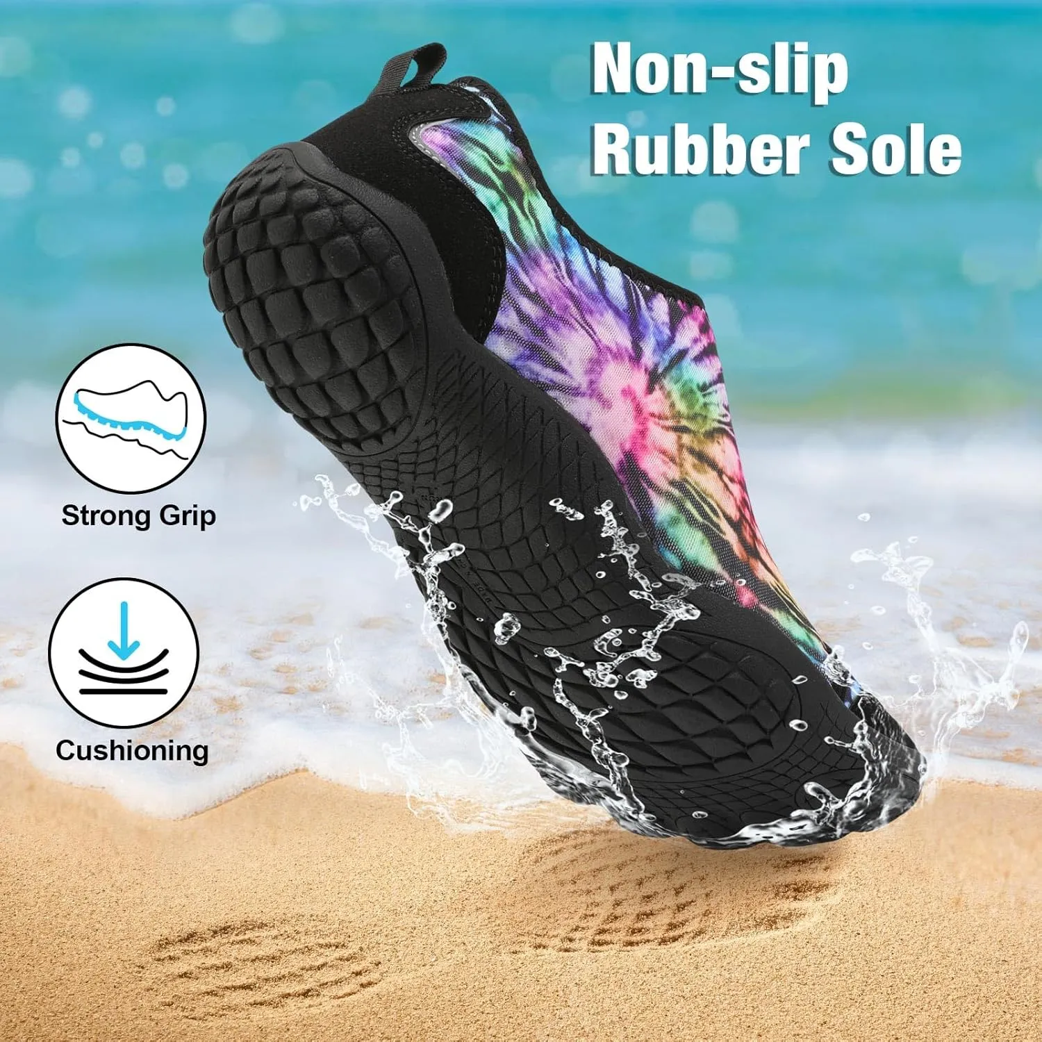 JIASUQI Water Shoes for Men Women Barefoot Swim Beach Shoes Quick Dry Water Sandals Sneakers for Adults
