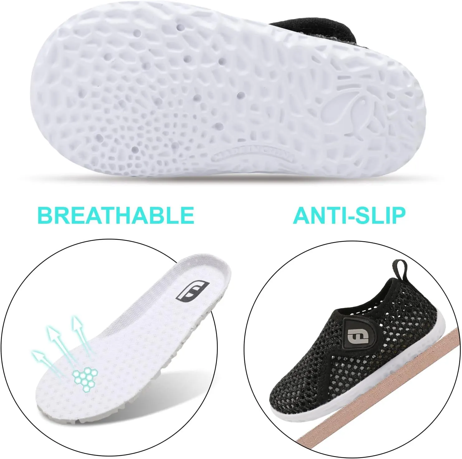JOINFREE Baby Toddler Water Shoes Boys Girls Sandals Barefoot Kids Breathable Sneakers Shoes for Walking Running