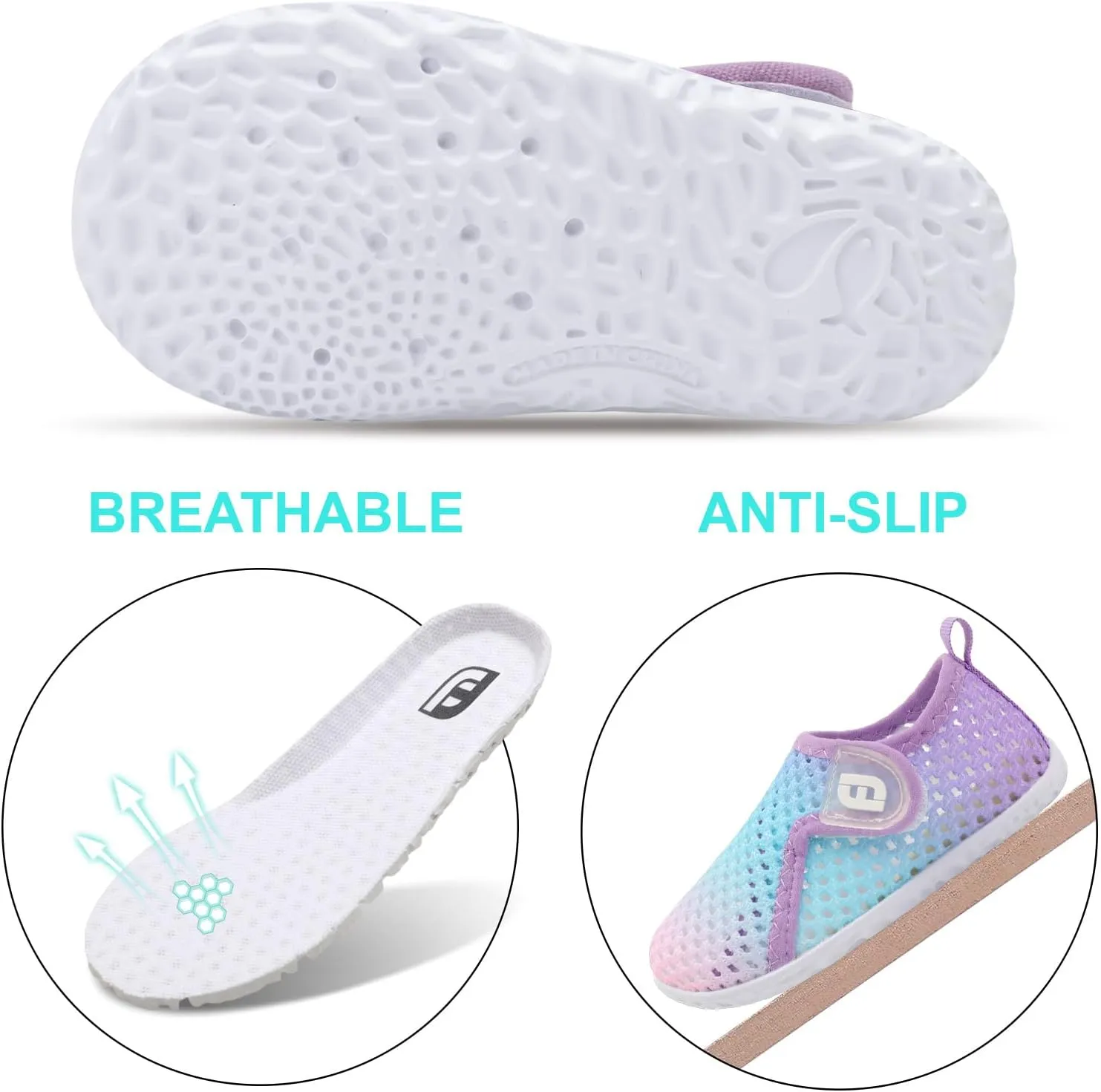 JOINFREE Baby Toddler Water Shoes Boys Girls Sandals Barefoot Kids Breathable Sneakers Shoes for Walking Running