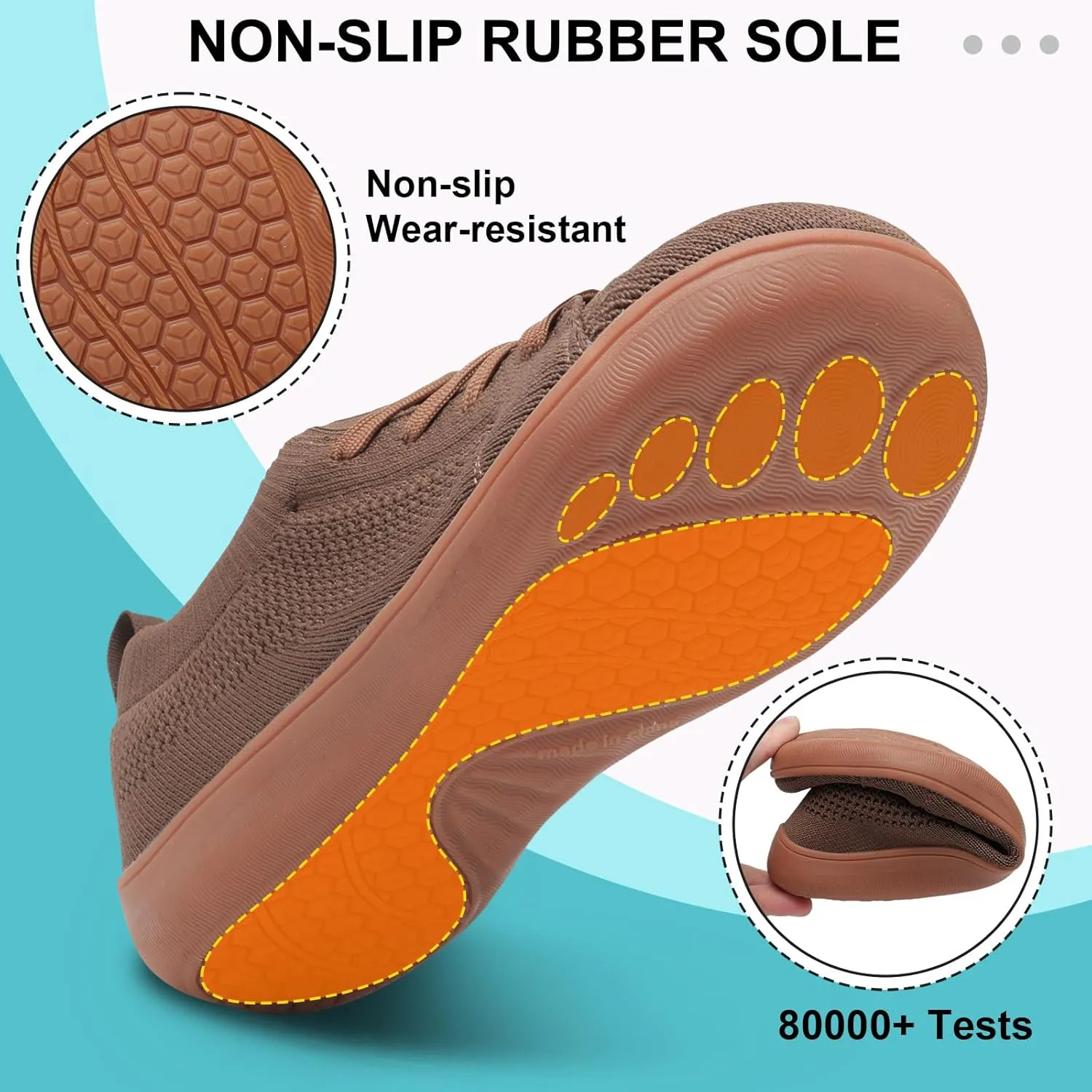 JOINFREE Mens Wide Toe Barefoot Shoes Minimalist Walking Shoes Zero Drop Mesh Workout Sneakers Breathable Casual Running Shoes