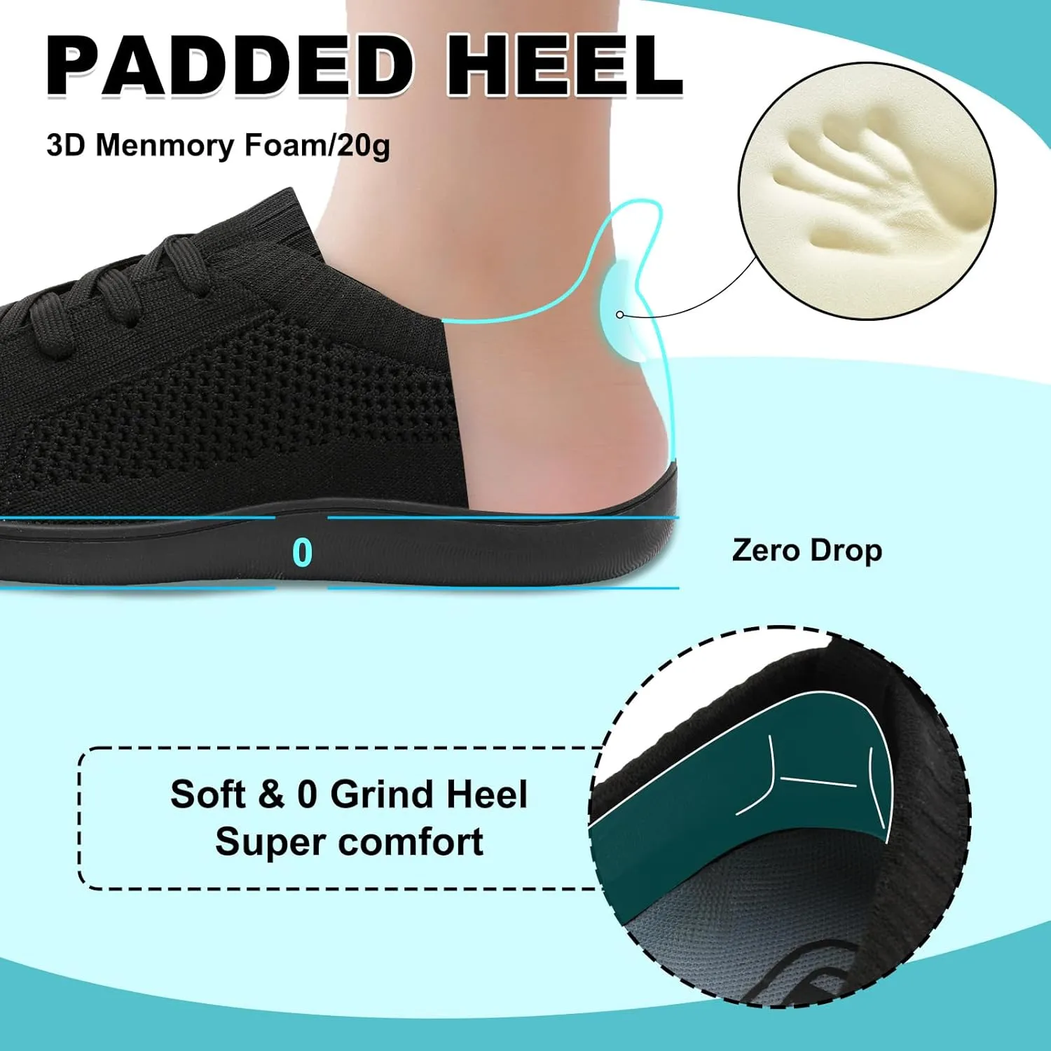 JOINFREE Mens Wide Toe Barefoot Shoes Minimalist Walking Shoes Zero Drop Mesh Workout Sneakers Breathable Casual Running Shoes