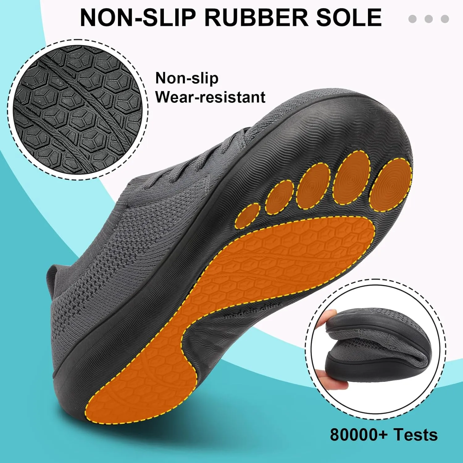 JOINFREE Mens Wide Toe Barefoot Shoes Minimalist Walking Shoes Zero Drop Mesh Workout Sneakers Breathable Casual Running Shoes