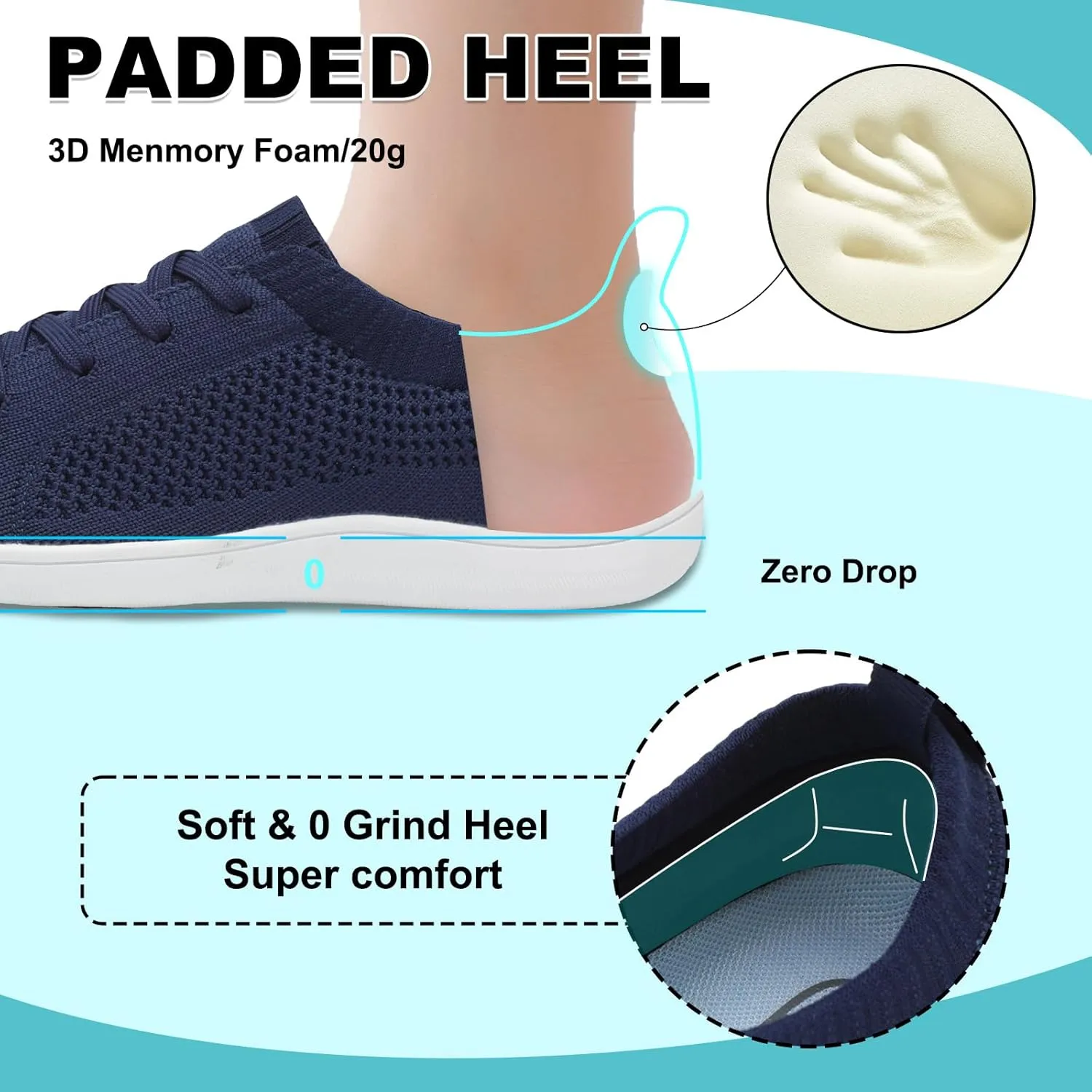 JOINFREE Mens Wide Toe Barefoot Shoes Minimalist Walking Shoes Zero Drop Mesh Workout Sneakers Breathable Casual Running Shoes