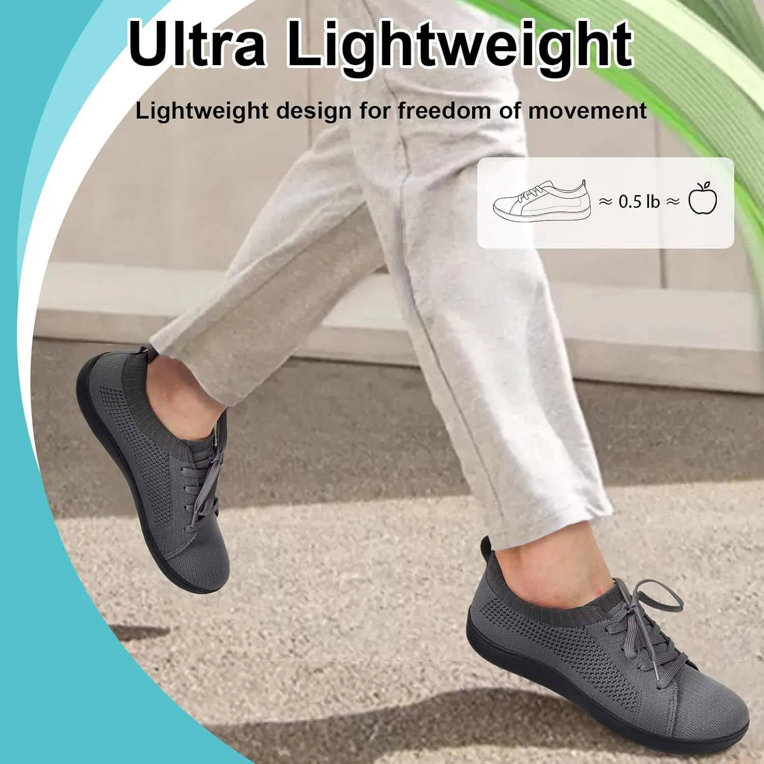 JOINFREE Mens Wide Toe Barefoot Shoes Minimalist Walking Shoes Zero Drop Mesh Workout Sneakers Breathable Casual Running Shoes