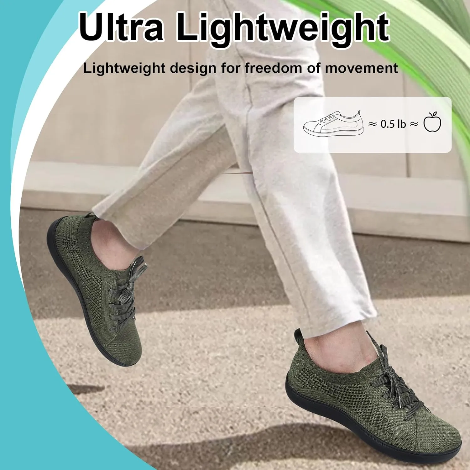 JOINFREE Mens Wide Toe Barefoot Shoes Minimalist Walking Shoes Zero Drop Mesh Workout Sneakers Breathable Casual Running Shoes