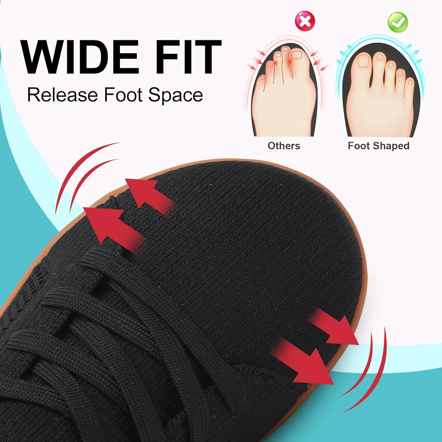 JOINFREE Mens Wide Toe Barefoot Shoes Minimalist Walking Shoes Zero Drop Mesh Workout Sneakers Breathable Casual Running Shoes